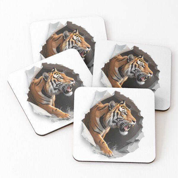 Item preview, 3D Hyper-Realistic Creature Breaking Through Fabric | Tiger or Dragon Illusion Artwork designed and sold by SaicoGN.