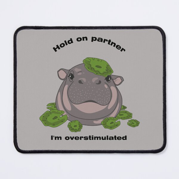 Item preview, Overstimulated Water Lily Hippo Meme designed and sold by SKETCHYANDGRAPHIC.
