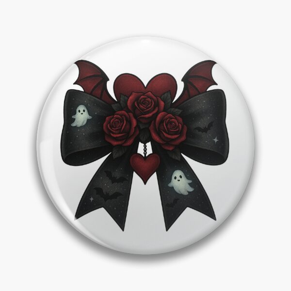 Item preview, Bat Wing Gothic Rose Ghost Bow Dark Halloween Art designed and sold by ChaaiTee.