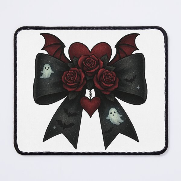 Item preview, Bat Wing Gothic Rose Ghost Bow Dark Halloween Art designed and sold by ChaaiTee.