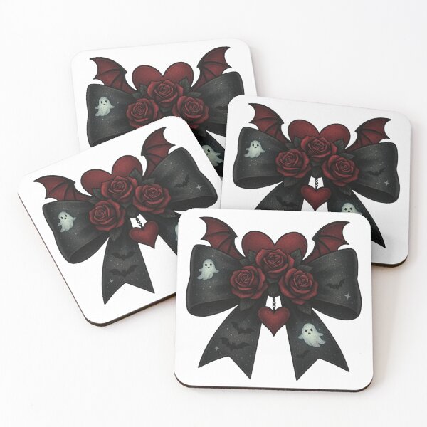 Item preview, Bat Wing Gothic Rose Ghost Bow Dark Halloween Art designed and sold by ChaaiTee.
