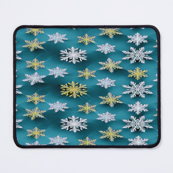 Item preview, Gold and white snowflakes on blue designed and sold by 3littlebears.