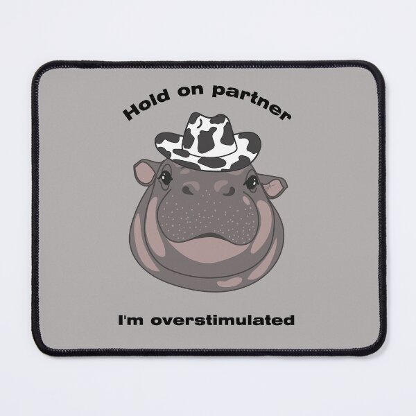 Item preview, Cowboy Hippo Overstimulated Meme designed and sold by SKETCHYANDGRAPHIC.