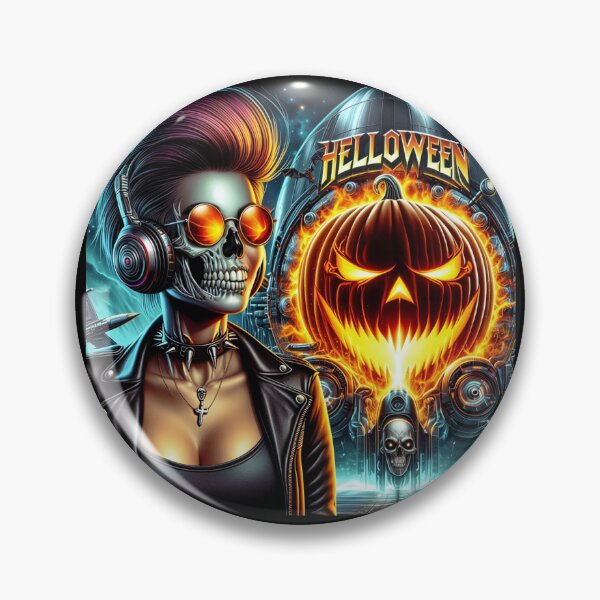 Item preview, Cyborg Pumpkin Rocket Neon Explosion designed and sold by Voodoo Store Paranormal Collections.