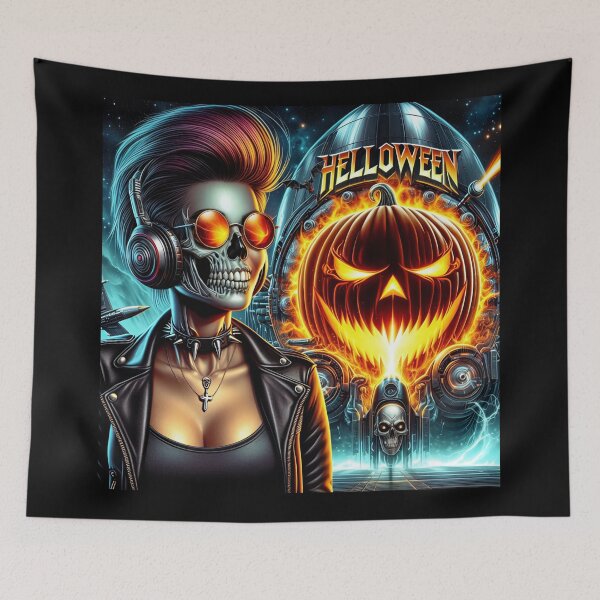 Item preview, Cyborg Pumpkin Rocket Neon Explosion designed and sold by Voodoo Store Paranormal Collections.