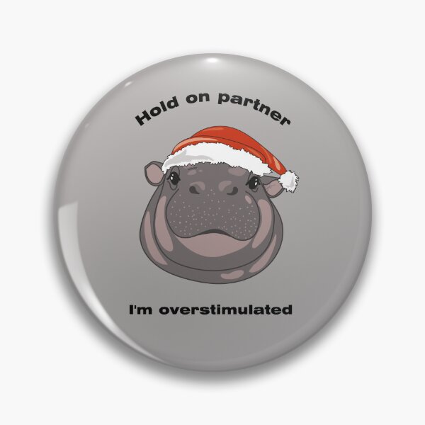 Item preview, Overstimulated Christmas Hippo Meme designed and sold by SKETCHYANDGRAPHIC.