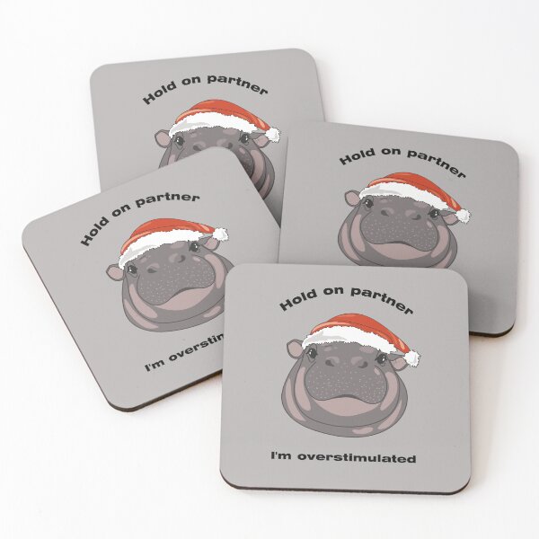 Item preview, Overstimulated Christmas Hippo Meme designed and sold by SKETCHYANDGRAPHIC.