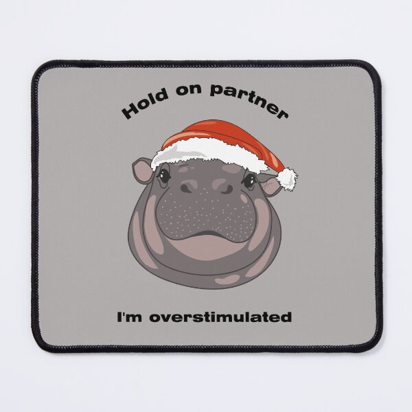 Item preview, Overstimulated Christmas Hippo Meme designed and sold by SKETCHYANDGRAPHIC.