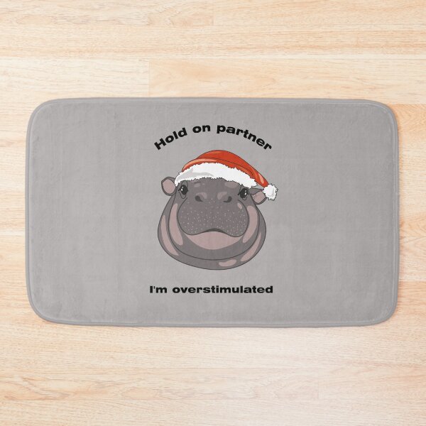 Item preview, Overstimulated Christmas Hippo Meme designed and sold by SKETCHYANDGRAPHIC.