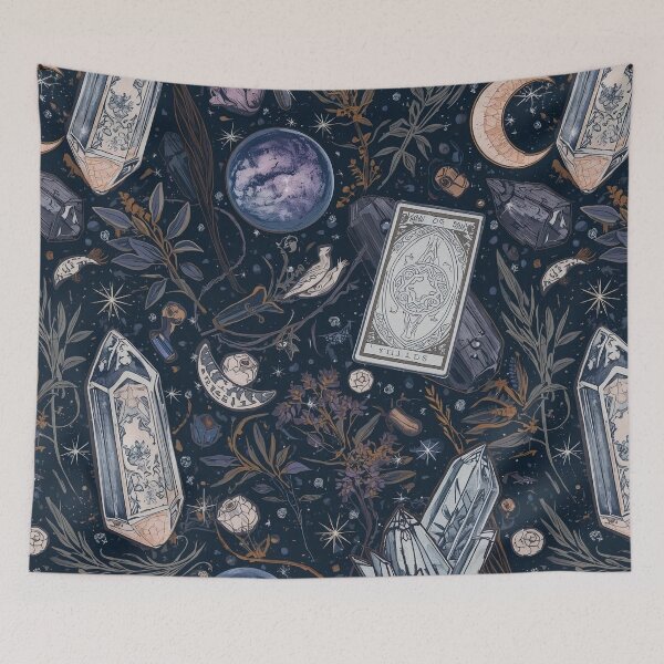 Item preview, Crystal Ball Mystique – Witchy Halloween Pattern designed and sold by Deezyned.