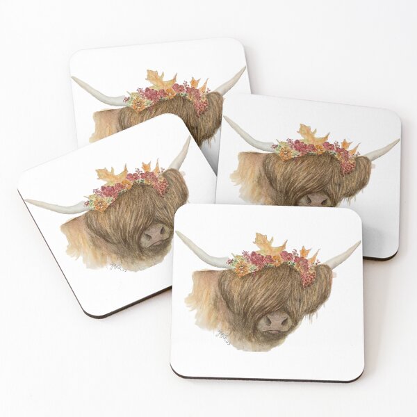 Item preview, Honeysuckle Highland Cow designed and sold by Beth Foster Creative.