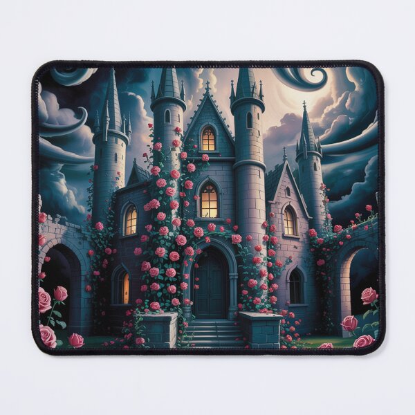 Item preview, Gothic painting an ancient castle enveloped roses. designed and sold by Lilashakti ⭐️ ⭐️ ⭐️ ⭐️ ⭐️.