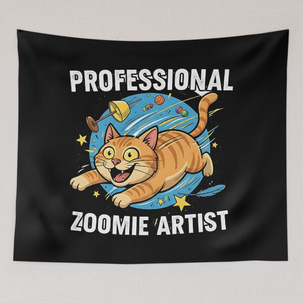 Item preview, Professional Zoomie Artist Cat designed and sold by Silent Watch Threads..