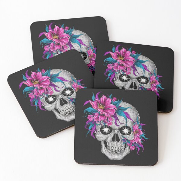 Item preview, Skull with Boho Flowers designed and sold by MyTshirtArt.