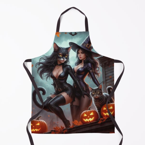 Item preview, Witch and Catgirl – Halloween Fantasy Art designed and sold by AmetistLight.