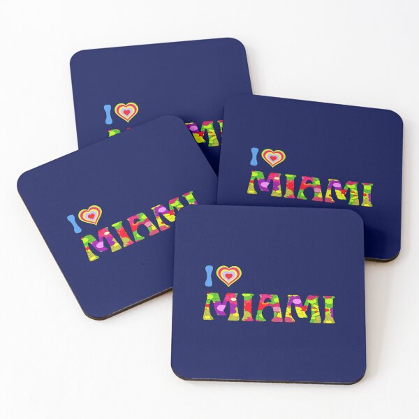 Item preview, I Love Miami Retro Floral Design – Colorful Groovy 70s Art designed and sold by DeeLulu.