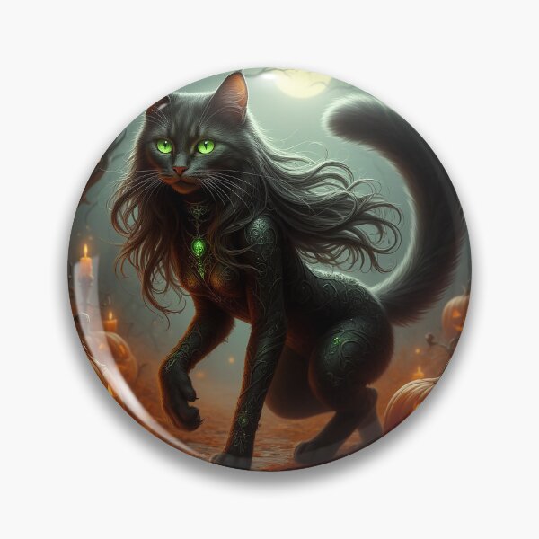 Item preview, Enchanted Black Cat – Halloween Night Magic designed and sold by AmetistLight.