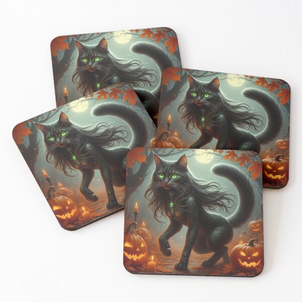 Item preview, Enchanted Black Cat – Halloween Night Magic designed and sold by AmetistLight.