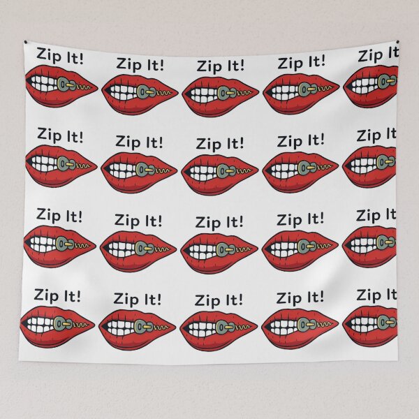 Item preview, Playful Zip It Cartoon Lips Illustration  designed and sold by NIZAR  din⭐⭐⭐⭐⭐.