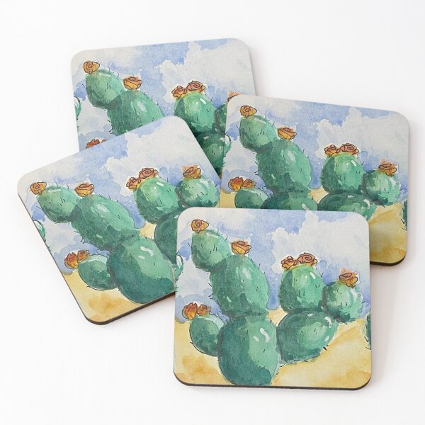 Item preview, Flowering Cacti in the desert  designed and sold by tortillaquemada.
