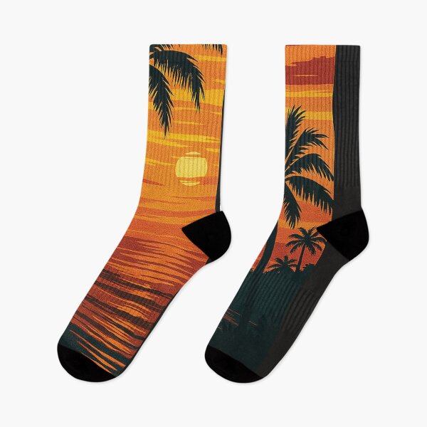 Item preview, Paradise Sunset Palm Tree Art – Tropical Beach Sunset T-Shirt Design designed and sold by Gold Turtle  Lina.