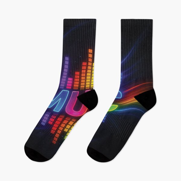 Item preview, Music Is Life Neon Rainbow Equalizer – Colorful Audio Wave T-Shirt Design designed and sold by Gold Turtle  Lina.