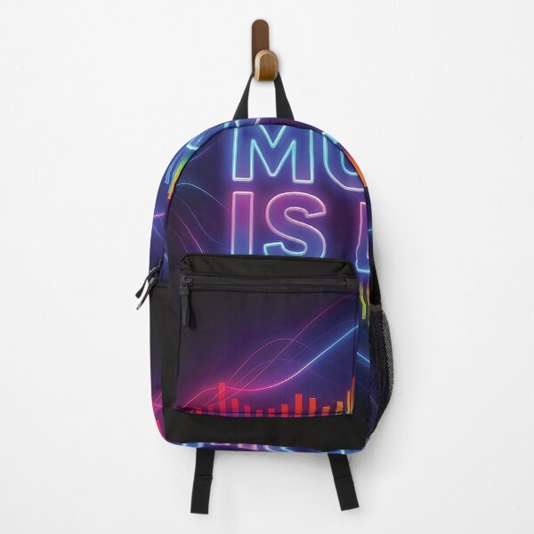 Item preview, Music Is Life Neon Rainbow Equalizer – Colorful Audio Wave T-Shirt Design designed and sold by Gold Turtle Lina.