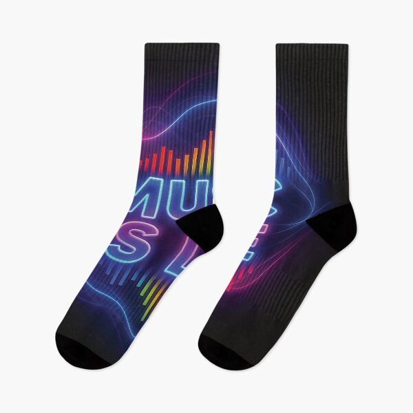 Item preview, Music Is Life Neon Rainbow Equalizer – Colorful Audio Wave T-Shirt Design designed and sold by Gold Turtle  Lina.