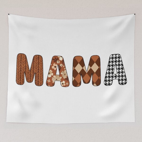 Item preview, Rust Orange MAMA Plaid Knit T-Shirt, Cozy Autumn Mama Bear Trendy Tee designed and sold by Khokha80.