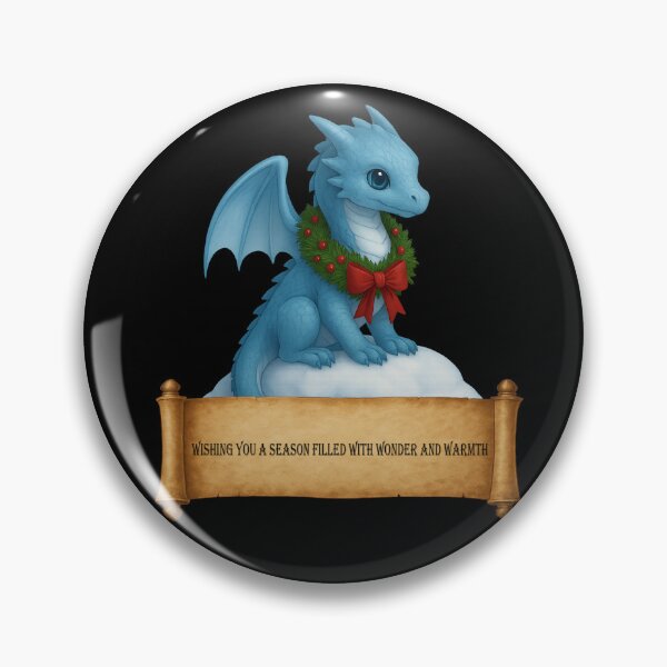 Item preview, Wishing You a Season Filled with Wonder and Warmth — Blue Baby Dragon Holiday Art designed and sold by Hatchling Hollow.