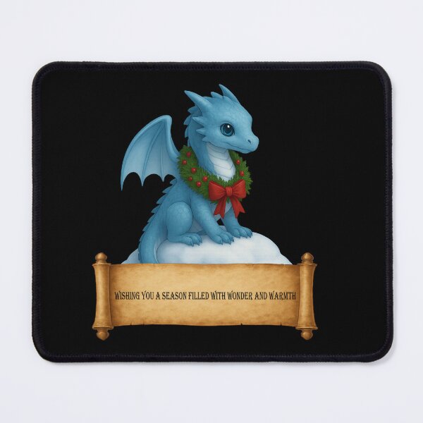 Item preview, Wishing You a Season Filled with Wonder and Warmth — Blue Baby Dragon Holiday Art designed and sold by Hatchling Hollow.