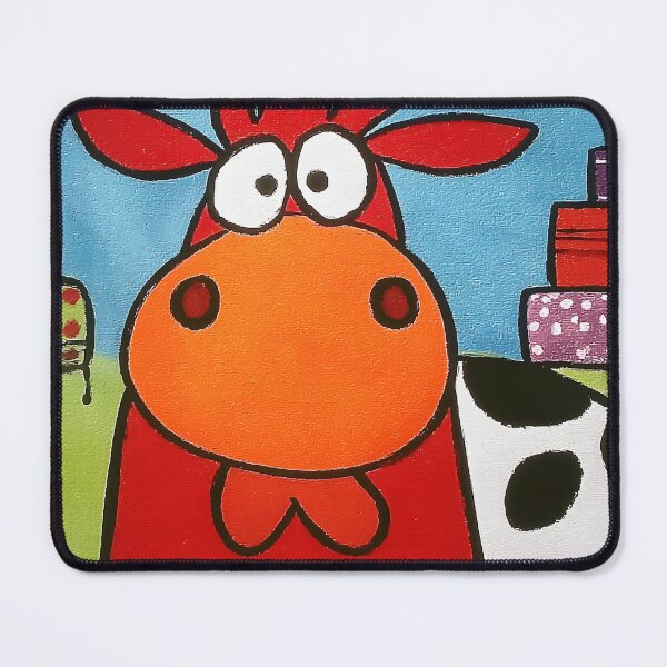 Item preview, Birthday Cow Throwing a Colorful Cake Party Like It's Udderly Legendary Against Vibrant Blue designed and sold by OlfactoART Studio.