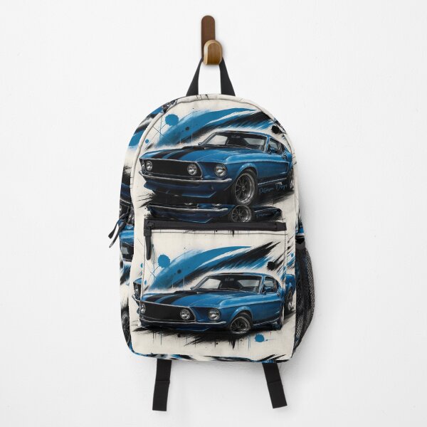 Item preview, Classic 1969 Ford Mustang Fanart Remastered (Blue) designed and sold by Peterson Designs.