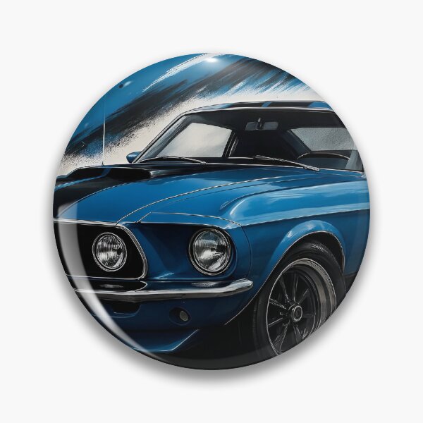 Item preview, Classic 1969 Ford Mustang Fanart Remastered (Blue) designed and sold by Peterson Designs.