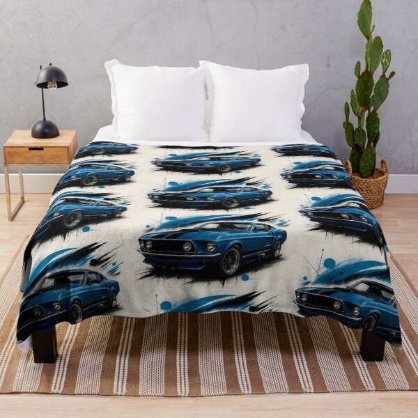 Item preview, Classic 1969 Ford Mustang Fanart Remastered (Blue) designed and sold by Peterson Designs.