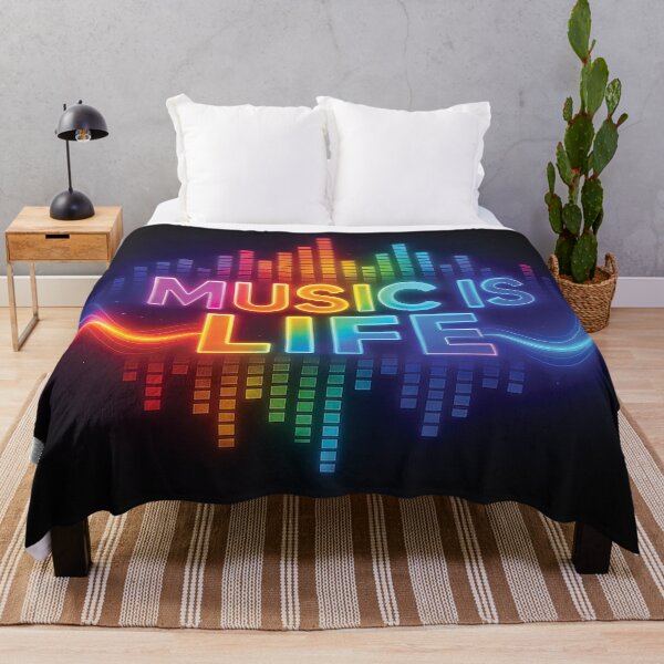 Item preview, Music Is Life Neon Rainbow Equalizer – Colorful Audio Wave T-Shirt Design designed and sold by Gold Turtle Lina.