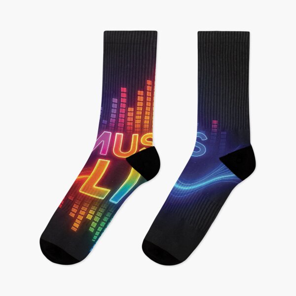 Item preview, Music Is Life Neon Rainbow Equalizer – Colorful Audio Wave T-Shirt Design designed and sold by Gold Turtle  Lina.