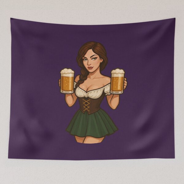 Item preview, Vintage Oktoberfest Pinup Beer Girl Retro Art designed and sold by PinUpPizzazz.
