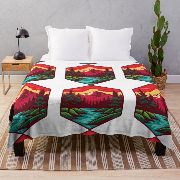 Artikelvorschau, Retro Sonnenuntergang Berg Abzeichen Design entworfen und verkauft von ArtfulWeave.