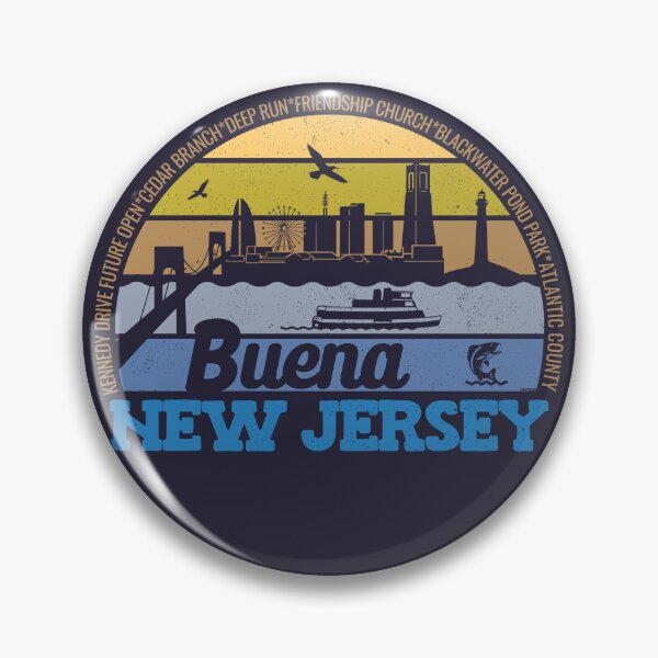 Item preview, Buena New Jersey Sunset Retro Vintage Local Pride Logo designed and sold by CRHPOD20.