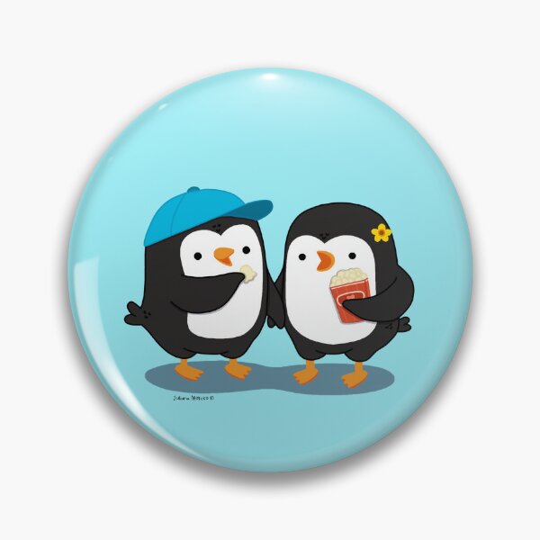 Item preview, Couple of penguins sharing popcorn designed and sold by julianamotzko.