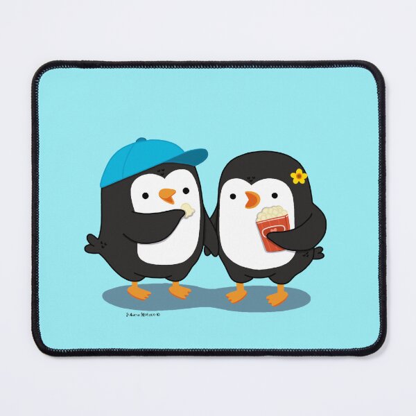 Item preview, Couple of penguins sharing popcorn designed and sold by julianamotzko.