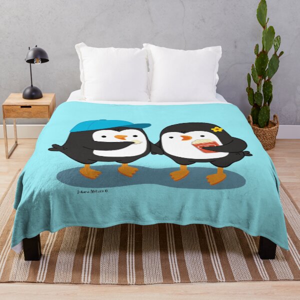 Item preview, Couple of penguins sharing popcorn designed and sold by julianamotzko.