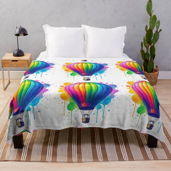 Item preview, Rainbow Hot Air Balloon Splash Art designed and sold by ArtfulWeave.