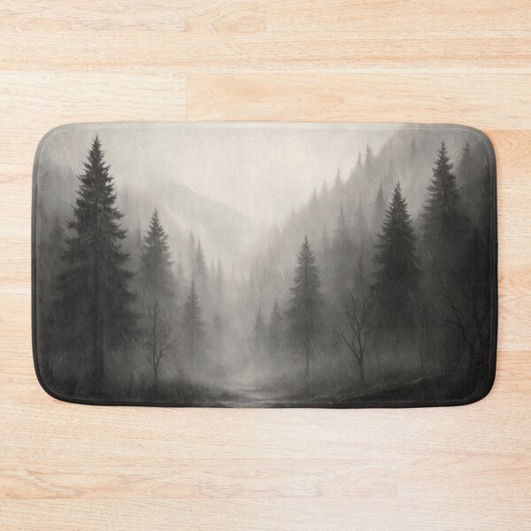 Item preview, Foggy Rainy Forest || Cozy Fall Black and White designed and sold by scicilysimonee.