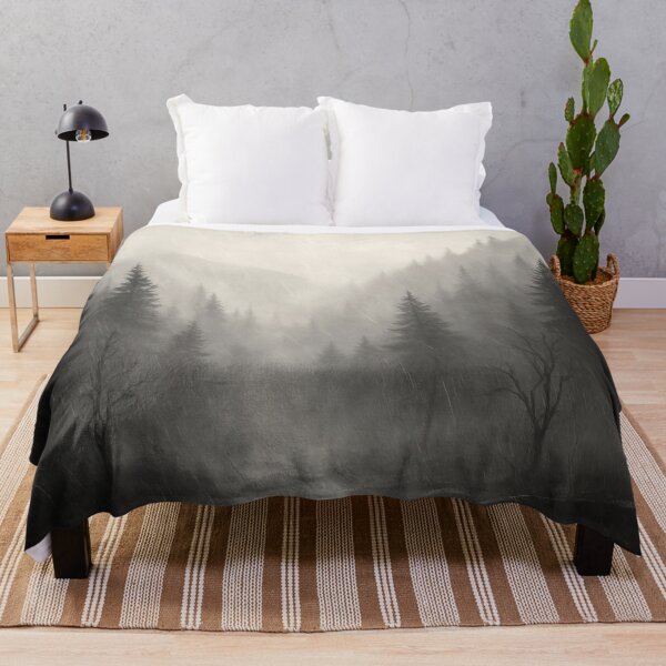 Item preview, Foggy Rainy Forest || Cozy Fall Black and White designed and sold by scicilysimonee.