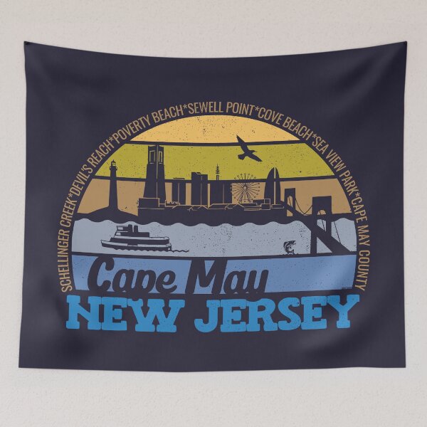 Item preview, Cape May New Jersey Sunset Retro Vintage Local Pride Logo designed and sold by CRHPOD20.