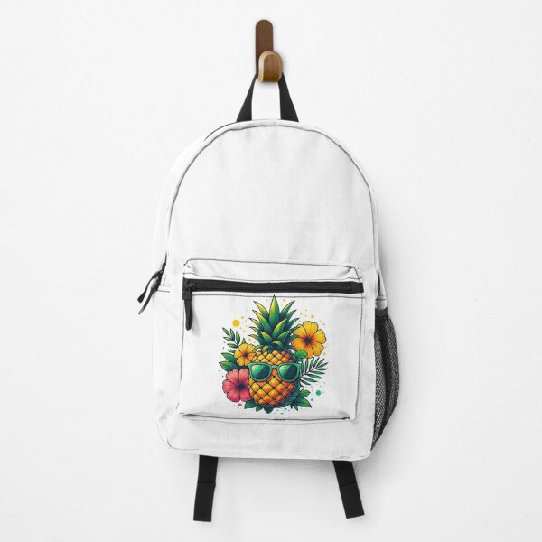 Item preview, Cool Pineapple with Sunglasses and Tropical Flowers designed and sold by ArtfulWeave.