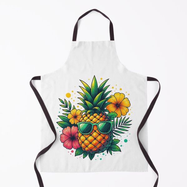 Item preview, Cool Pineapple with Sunglasses and Tropical Flowers designed and sold by ArtfulWeave.