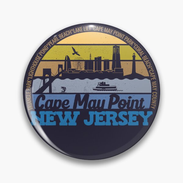 Item preview, Cape May Point New Jersey Sunset Retro Vintage Local Pride Logo designed and sold by CRHPOD20.